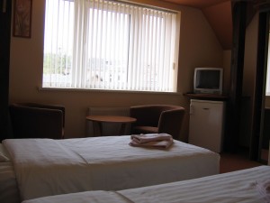 Standard double with city view, and private shower shared toilet